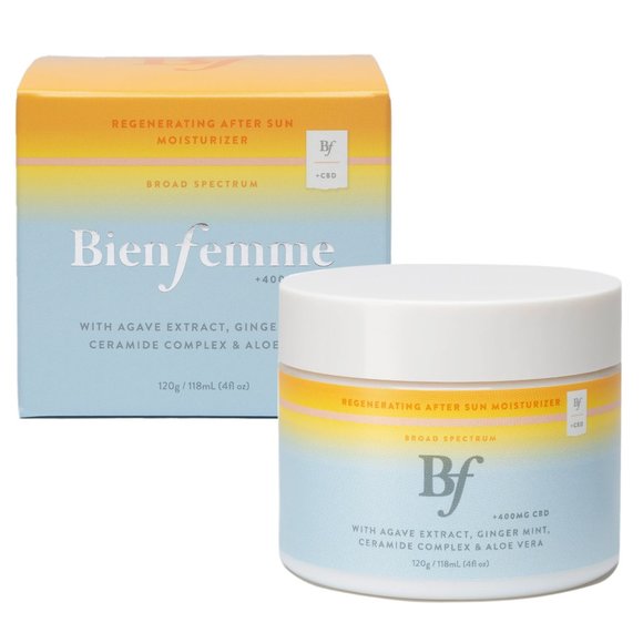 BIENFEMME Regenerating After Sun Moisturizer + 400mg CBD, Agave, Ceramide NIB